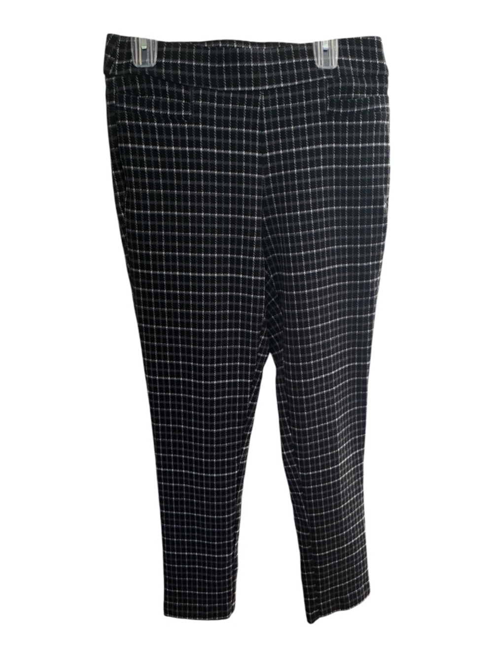 Liz Claiborne High Rise Black Plaid Pull on Pants-Size 10